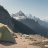 【ヘルメット】岩場が続く登山ルート | 頭を守る装備の選び方と使い方 をイメージした 広角の風景、ハイキング の写真