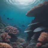 【海洋生物】サンゴ礁に集まる魚の種類 | 生態系を守るためのルール をイメージした 広角の風景 の写真