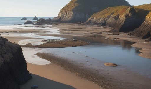 【干潮】海面が下がり現れた砂浜を歩く | 冬の磯遊びと生き物探し