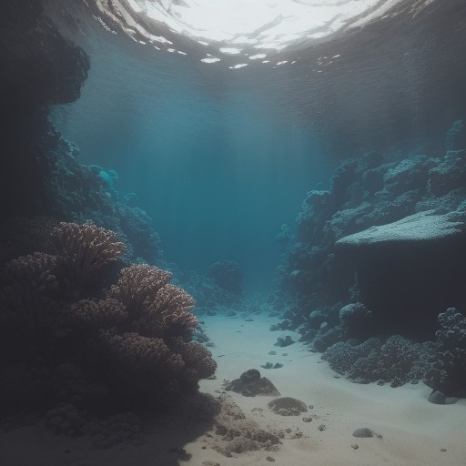 【水中探査ロボット】海底の砂地を進む技術 | 海洋の底にある地形を映像で捉える をイメージした 広角の風景 の写真