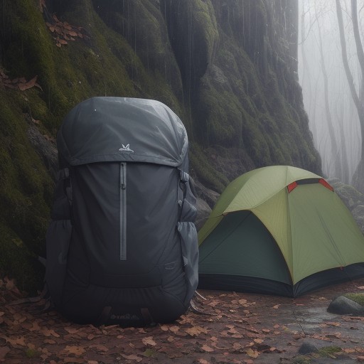 【防水ジャケット】秋の雨が降る登山道を歩く | 軽量モデルでの山行 をイメージした 秋、ハイキング の写真