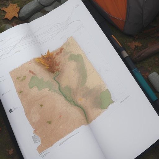 【登山地図】山頂へ向かうルートの確認 | 紅葉の中を歩くハイキングコース をイメージした 秋、秋、ハイキング、ハイキング、登山道 の写真