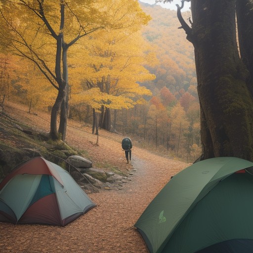 【登山杖】歩き方の基本 | 紅葉が広がる山道を疲れずに進むためのコツ をイメージした 秋、夏、ハイキング の写真