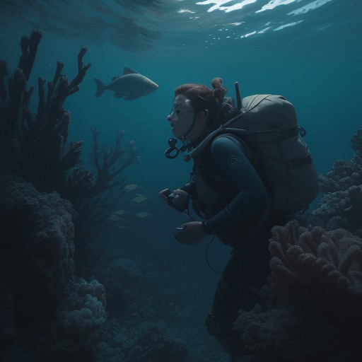 【ダイビング】深海に潜り魚を観察する | マリンフィンの性能を確かめる をイメージした自然風景の写真