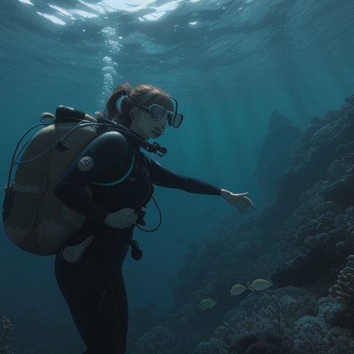 【スキューバダイビング】潜る時の呼吸とリズム | 海底に広がる光景 をイメージした自然風景の写真