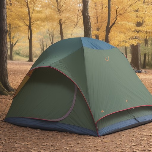 【キャンプ場】見つけ方のコツ | 秋の紅葉と山々の緑がある場所選び をイメージした 秋、秋、夏 の写真