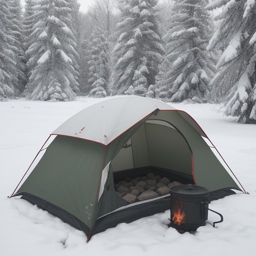 【キャンプ用具】ストーブで体を温める準備 | 冬の夜に用意する用具の一覧 をイメージした 冬 の写真