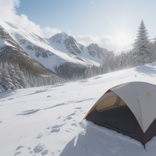 【サングラス】登山の安全装備 | 雪山での反射光から目を保護する をイメージした 雪景色、冬、山、雪景色 の写真