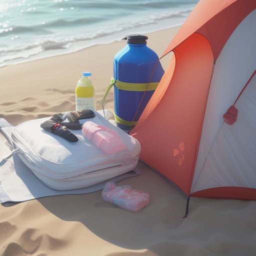 【海水浴】紫外線を防ぐ対策 | ライフジャケットと防災用品の準備 をイメージした 夏 の写真