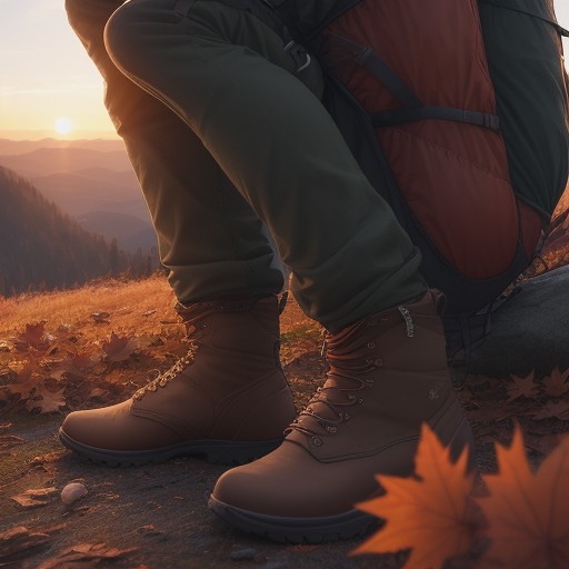 【登山】秋の山道を歩きながら | 山頂から紅葉が広がる景色を眺める をイメージした 秋、秋、ハイキング、夕日、登山道 の写真