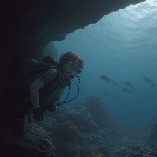 【ダイビング】深海に潜り魚を観察する | マリンフィンの性能を確かめる をイメージした自然風景の写真