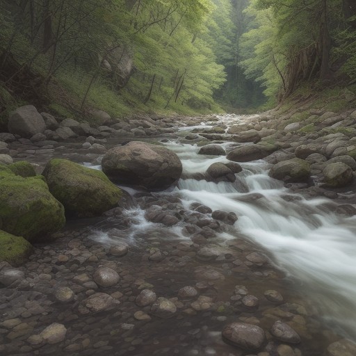 【川の水温】夏の山歩きで立ち寄る渓流 | 足先から伝わる冷たさ をイメージした 夏、山、ハイキング、川 の写真