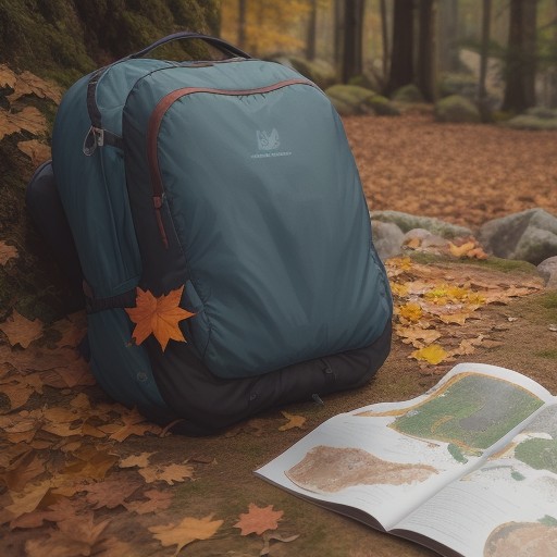 【地図】紅葉の山道で現在地を確認する手順 | 方位磁石を使って方向を出す方法 をイメージした 秋、秋、山、登山道、ハイキング の写真