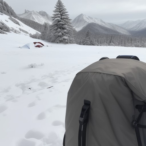 【防寒ウェア】冬の山歩きで使うアウター | 寒さをしのぐ重ね着 をイメージした 冬、雪景色、山、ハイキング の写真