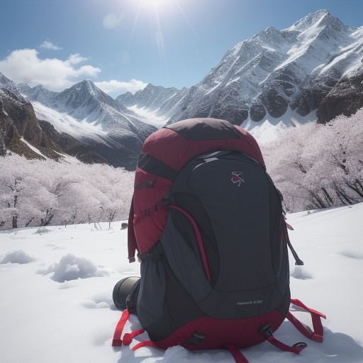 【桜】山の中の登山道を歩くルート | 春になって景色が変わる山の風景 をイメージした 春、雪景色、ハイキング、山 の写真