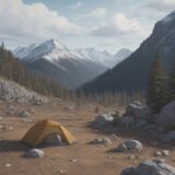 【ヘルメット】岩場や登山道での事故を防ぐ備え | 装備選びのポイント をイメージした 広角の風景、山、登山道 の写真
