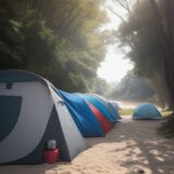 【サーフィン】波乗りの練習をする | 夏の海辺でボードを準備する時間 をイメージした 広角の風景、夏 の写真