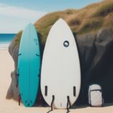 【サーフボード】夏の海岸で波を待つ時間 | 初心者が揃える道具の基本 をイメージした 広角の風景、夏 の写真