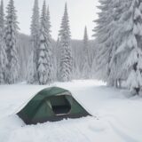 【冬キャンプ】雪原での気温低下への備え | 体温を守る装備と夜の過ごし方 をイメージした 広角の風景、冬、雪景色 の写真