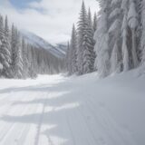 【バックカントリースキー】雪山を滑り降りる | 冬の風景と写真の記録 をイメージした 広角の風景、山、雪景色、冬 の写真