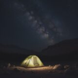 【キャンプ場】星空が見える場所の選び方 | 自然に囲まれて眠る夜の体験 をイメージした 広角の風景 の写真