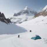 【雪山登山】ガイドと共に歩く滑走路ルート | 冬の装備と登山の注意点 をイメージした 広角の風景、山、冬、冬 の写真