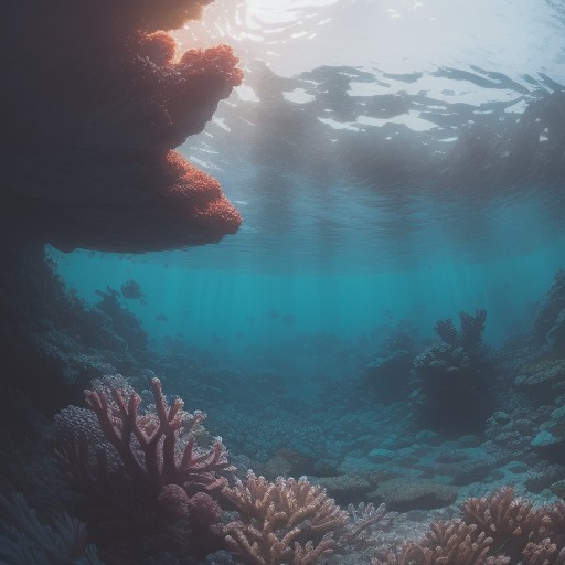 【海洋生態系】サンゴ礁の海での作法 | 生き物を守るための配慮と保護活動 をイメージした 広角の風景 の写真