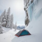 【アイスクライミング】氷壁で使う装具 | 体温を守る防寒対策 をイメージした 広角の風景 の写真