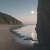 【釣り】月齢と満潮のタイミング | 海の気象条件から決める釣りに行く日 をイメージした 広角の風景 の写真