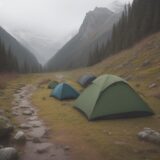 【雨の登山】天気予報で雨がわかった時に | 持っておきたい傘と装備品 をイメージした 広角の風景、ハイキング の写真