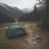 【天候予報】降水確率から判断する | 雨の山道に備える装備の選び方 をイメージした 広角の風景、登山道 の写真