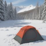 【トレイルランニング】冬の寒さへの対策 | 防寒アイテムの選び方 をイメージした 広角の風景、登山道、冬 の写真