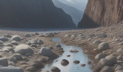 【フィン】水辺の岩場を移動する | 川底にある石や魚を観察する
