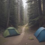 【登山靴】防水性と軽量さを重視した選び方 | 雨上がりの山道を歩き切る をイメージした 広角の風景、ハイキング、山、登山道 の写真