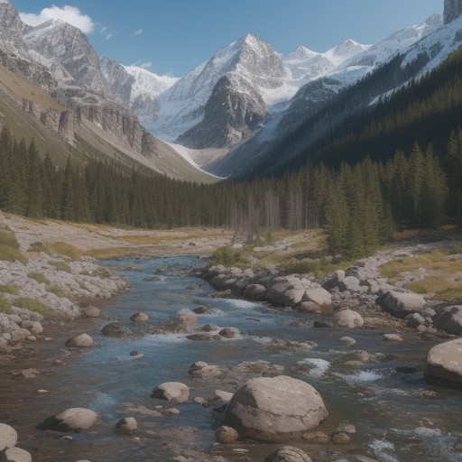 【渓流釣り】岩場の状況と水の流れを確認する | 自然の中での安全策 をイメージした 広角の風景、山 の写真