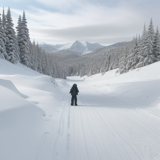 【スノボヘルメット】選び方のポイント | 雪山での滑走と安全対策 をイメージした 広角の風景、雪景色、山 の写真
