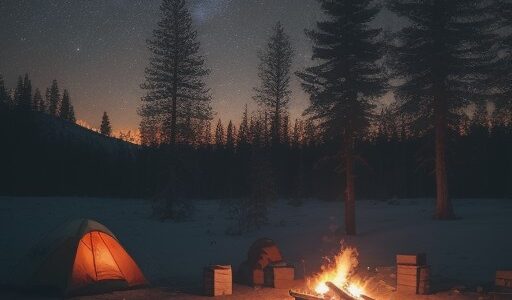 【焚き火】薪の組み方と火の維持方法 | 夜空の下で過ごすキャンプの時間