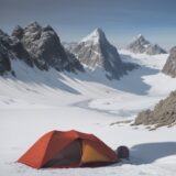 【登山用品】高地の天気に備える装備 | 秋の山頂に持っていく道具 をイメージした 広角の風景、山、秋 の写真