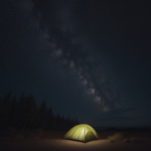 【キャンプ場】星空が見える場所 | 夜の景色とエリアの選び方 をイメージした 広角の風景 の写真