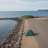 【海釣り用具】夏の堤防へ行く準備 | 初心者が用意する基本の仕掛けセット をイメージした 広角の風景、夏 の写真