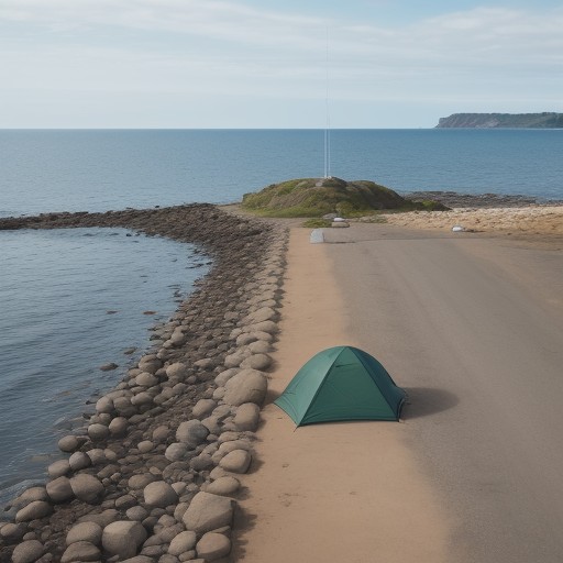 【海釣り用具】夏の堤防へ行く準備 | 初心者が用意する基本の仕掛けセット をイメージした 広角の風景、夏 の写真