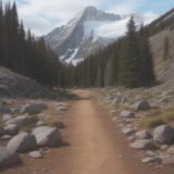 【登山靴】耐久性を維持する歩き方のコツ | 岩場や砂利道での足運び をイメージした 広角の風景、ハイキング の写真