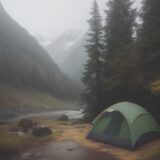【天気予報】雨が降る日の山歩きの準備 | 持ち運ぶ傘と装備の選び方 をイメージした 広角の風景、ハイキング の写真