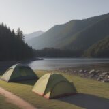 【夏キャンプ】川沿いのキャンプ場での宿泊 | 暑さ対策と準備する道具のリスト をイメージした 広角の風景、夏、川 の写真