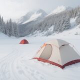 【冬山】天気予報で気温の変動を確認する | 雪景色の中を歩く装備選び をイメージした 広角の風景、山、冬、雪景色 の写真