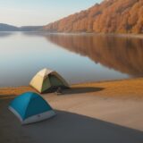 【海釣り】秋の波止場へ向かう日 | フィッシングロッドを構えて待つ時間 をイメージした 広角の風景、秋 の写真
