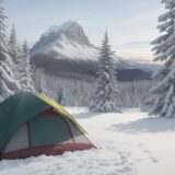 【キャンプギア】天気予報を確認して揃える持ち物 | 冬の山での寒さ対策 をイメージした 広角の風景、山、冬 の写真