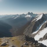 【登頂】北アルプスの槍ヶ岳ルート | 秋の山頂から見る景色と登山道 をイメージした 広角の風景、秋、登山道、ハイキング の写真