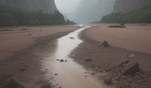 【洪水】梅雨時期に増水した川の流れ | 水位の変化を観察する