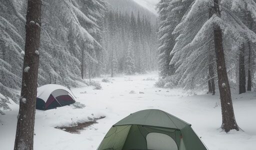 【寝袋】防水機能があるタイプ | 冬の雨が降り続く森の中での宿泊